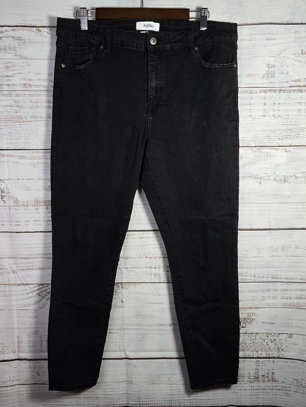 PISTOLA Black‎ High Rise Skinny Jeans Size 33 Stretch Denim Classic